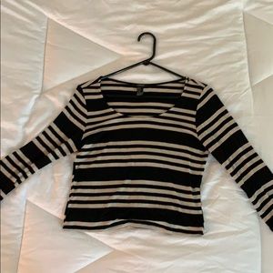 Black/Tan Striped long sleeve shirt